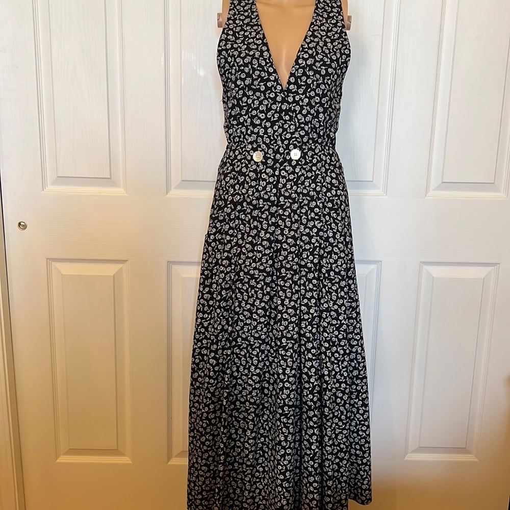 RJ Stevens black floral maxi jumper sz6 - Picture 2 of 5